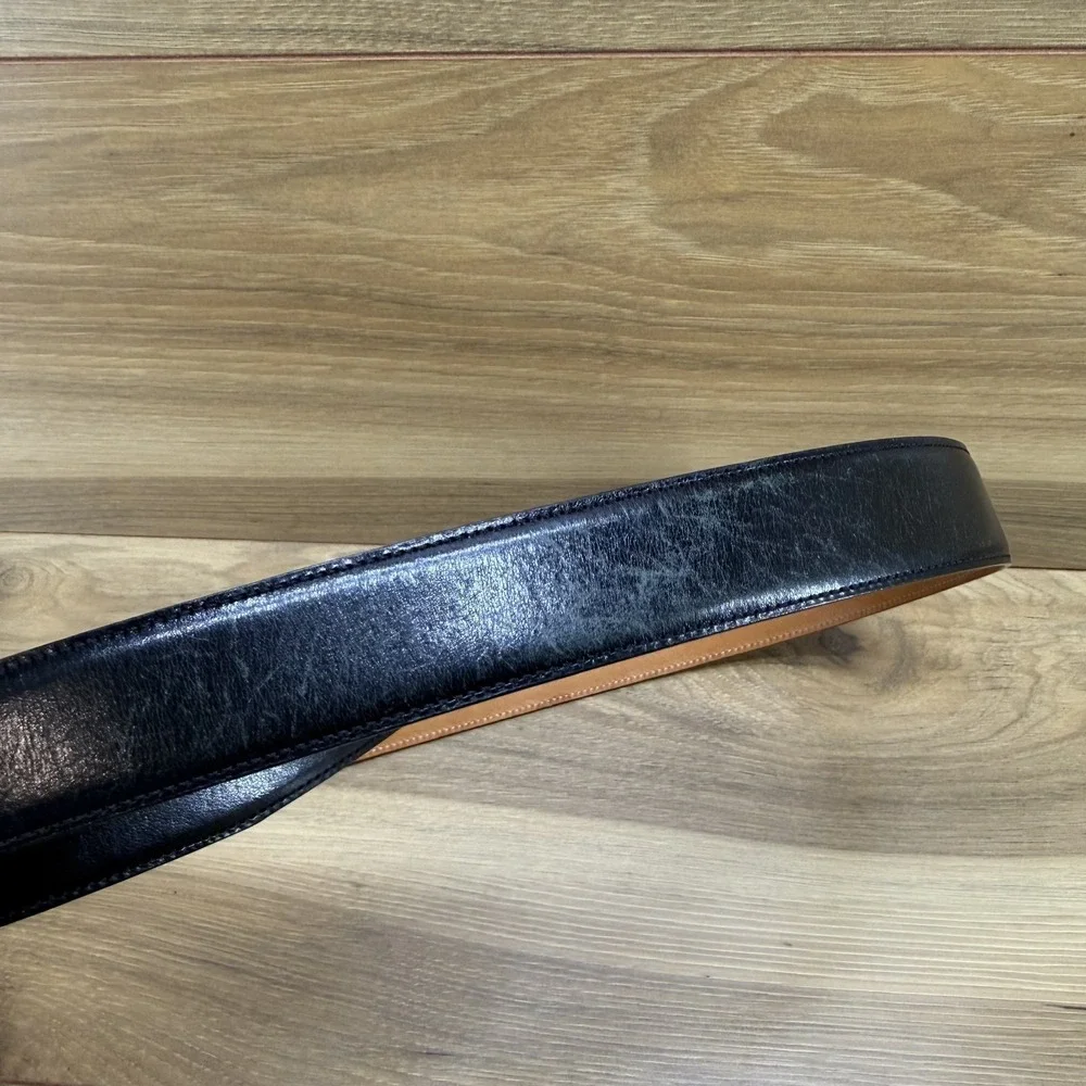 TRAFALGAR Easton Belt Mens‎ 38/95 Black Leather Handpolished Cortina Leather